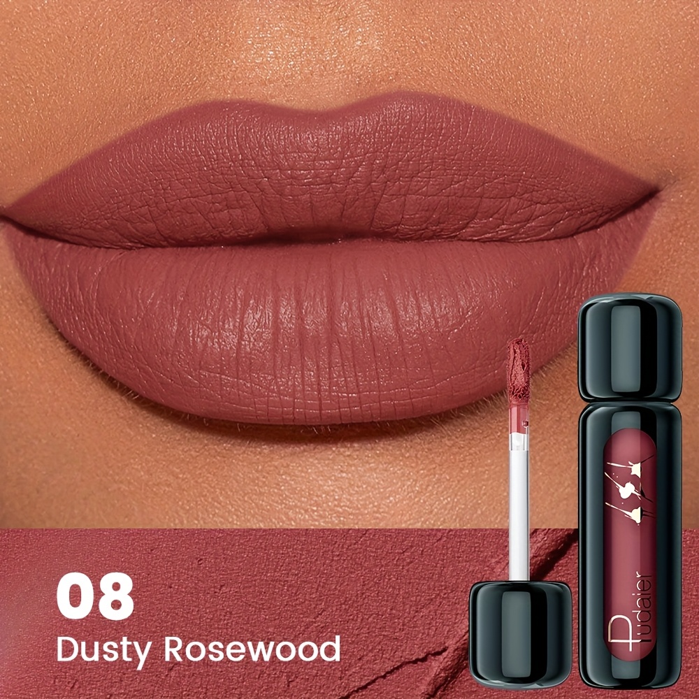 Image of 1pc Matte Velvet Lip Gloss, Saturated Liquid Lip Mud, Long Lasting, Tones Compatible, 5 Shades ,mother's Day Gift