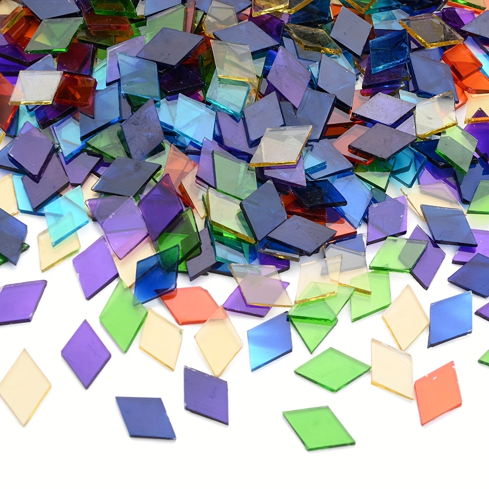 TEMU 100pcs Colorful Glass Mosaics High -assorted Glitter Glass Mosaic Tiles For Craft Supplies - Turkish Lamp And Handmade And Decorative Art