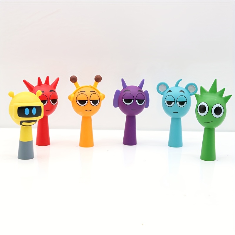 

Set Of 6 Vibrant Rhythm Box Figurines - Pvc, Ideal For Party Decor & Collectible Display | Cartoon-style Characters For Decoration | Perfect Gift For Holidays & , Decorative Objects