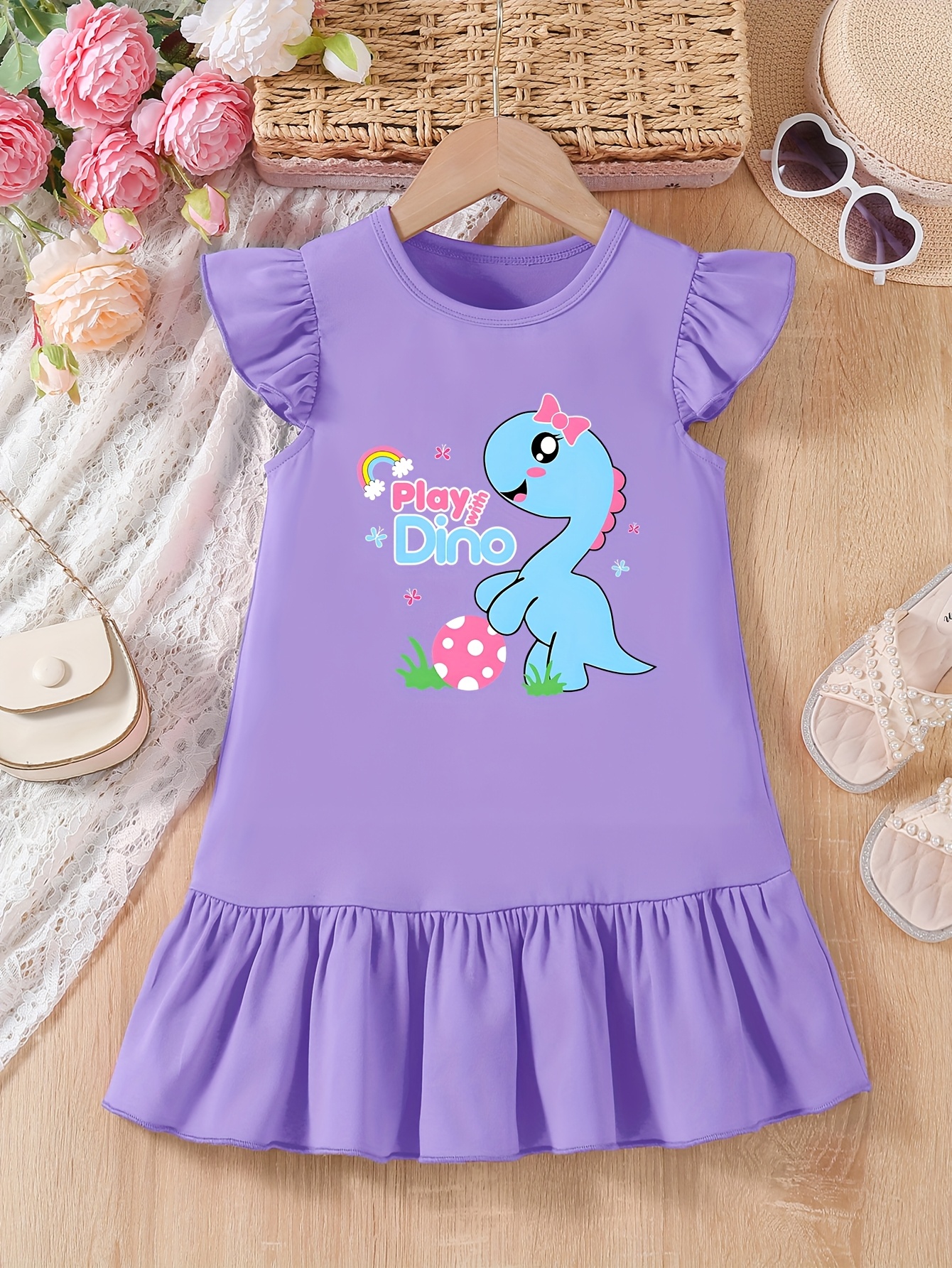 strapless open back dress Jurassic Adventure Dinosaur Tea Dress With Pockets  Run and Fly