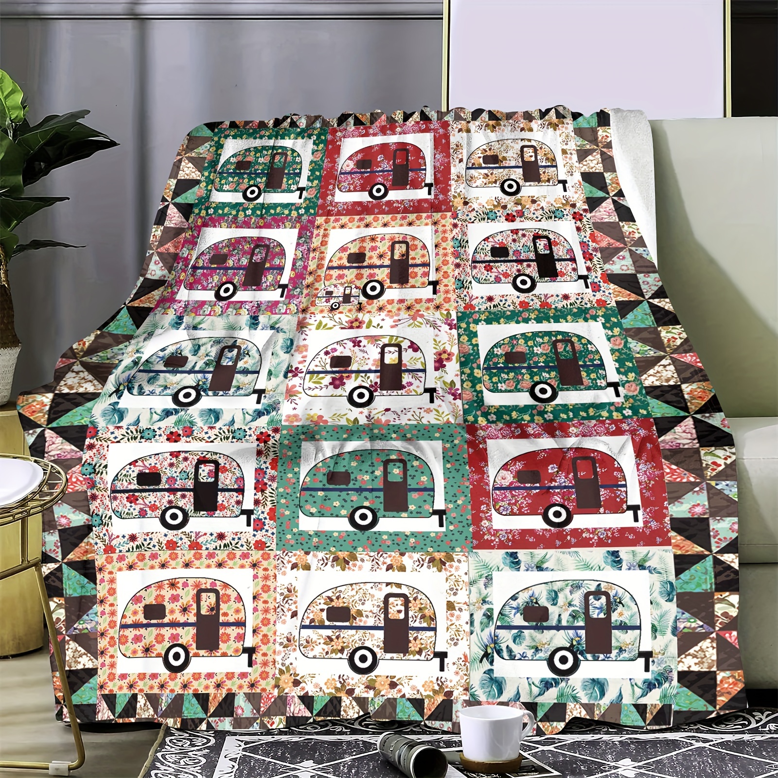 

Camping- Blanket - , & For , Bed, , And - Pattern