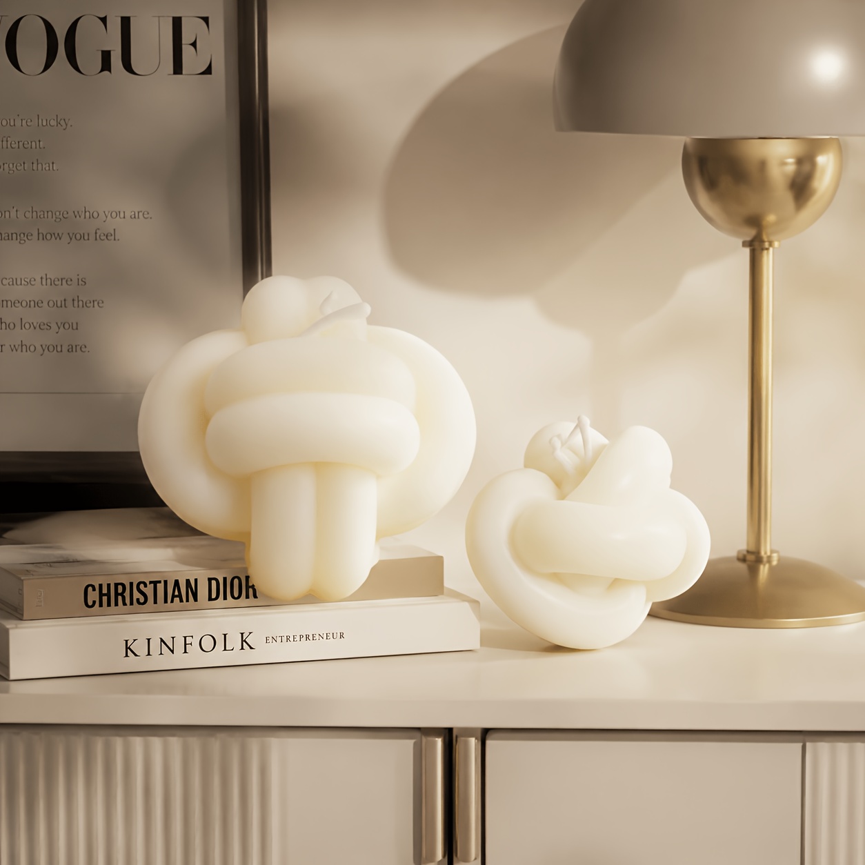 Minimalist Knot-Shaped Scented Candle Set, Three-Dimensional Knot Texture Fragrance, Relaxing Style Decorative Ornament for Home/Photography Backdrops, Gentle Keepsake Gift for Housewarming/Birthday/Home Makeover, Atmospheric Decorative Candles