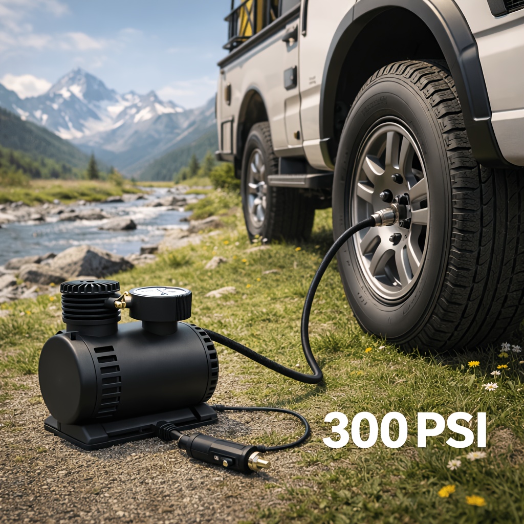TEMU [essential For Long-distance Self-driving]tire Inflator Kit + High-quality Storage Bag Set, For Roadside Emergencies. Compact And Reliable, Fast