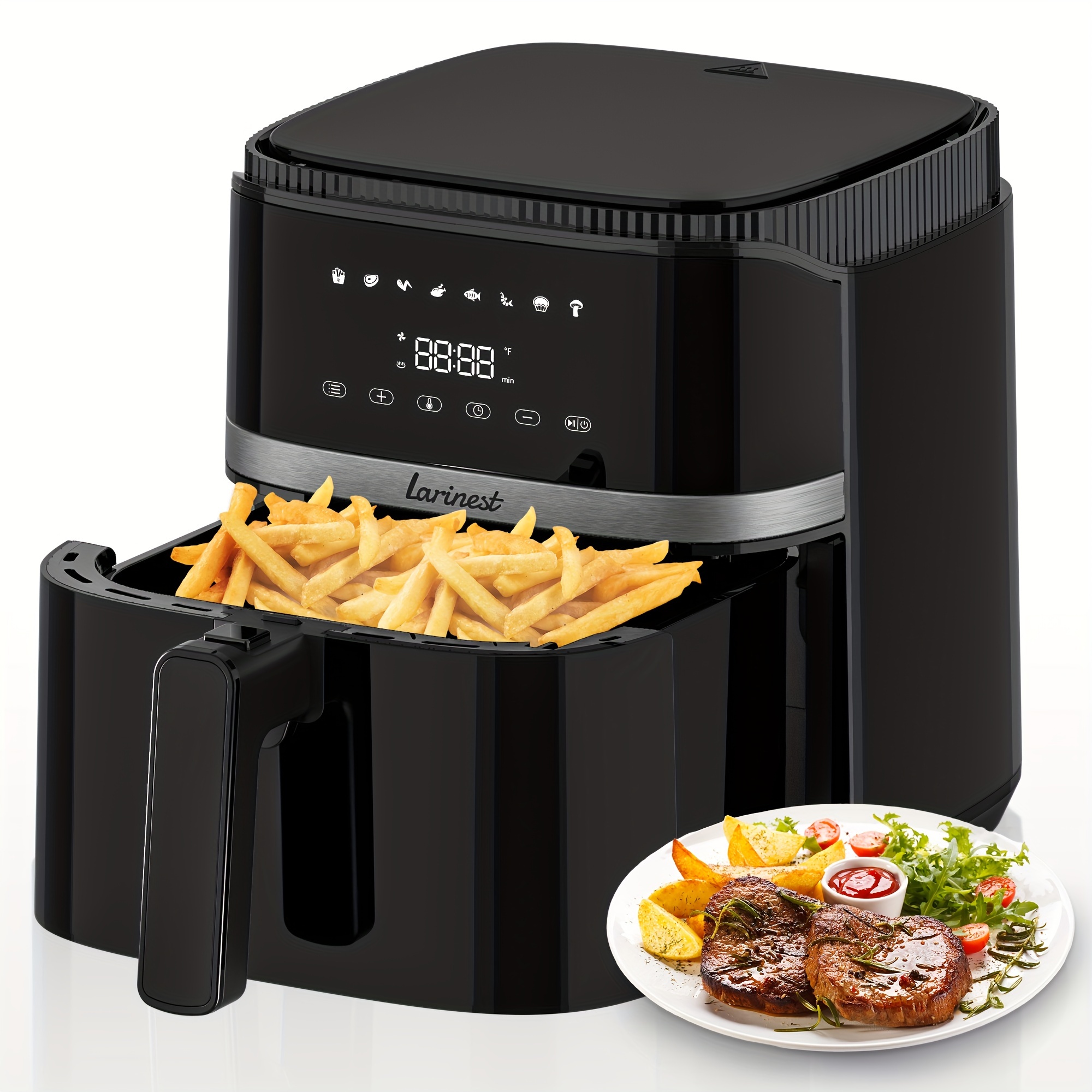 

Air Fryer 5.3qt, 8 Cooking Presets Airfryer For Quick Easy Meals, Compact Air Fryer With Nonstick Basket Dishwasher-safe, Fit For 3-5 People, Auto Shutoff, Black