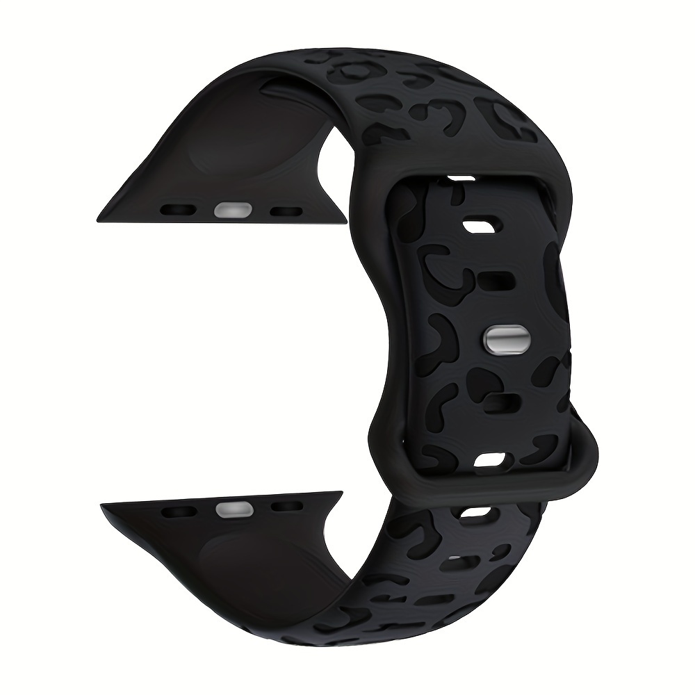 TEMU Bracelet gravé léopard compatible avec 1Watch Band 38mm 44mm 45mm 46mm, bracelets de sport de rechange pour iWatch Series 10 6 5 4 3 2 SE pour