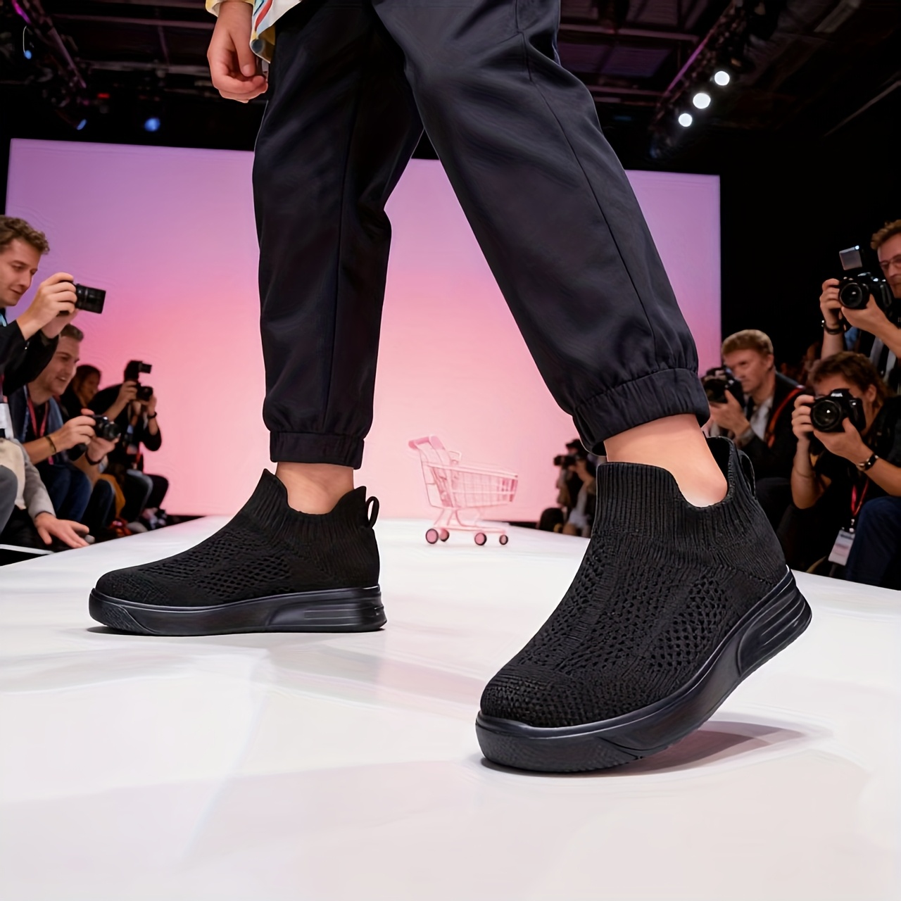 A Pair of Ultra-Lightweight, Stylish, Comfortable Casual Sports Shoes with a Sock-Like Design