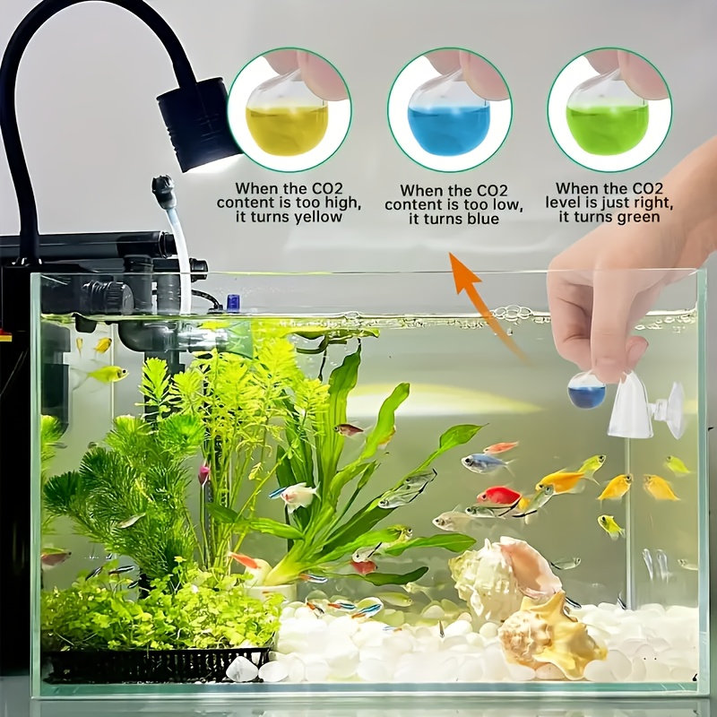 Aquarium CO2 Drop Checker Monitor - Color Changing Tester For Planted Tank CO2 Levels