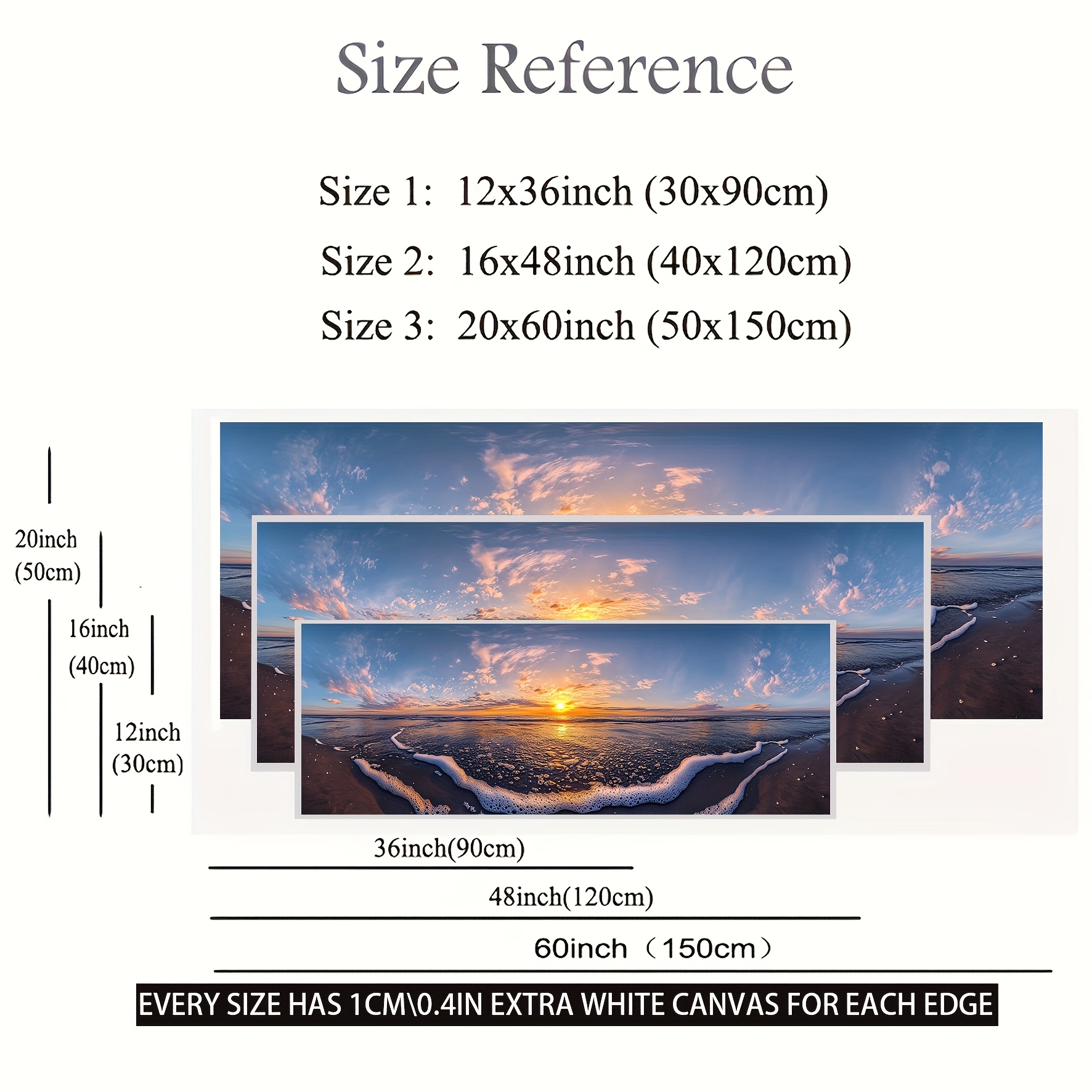TEMU 2d Flat, 2d Flat, 1pc Large Size A Over With Gentle Waves At 2 Art Painting Poster Frameless Wall Pictures For Home Decor, Office, Living Room