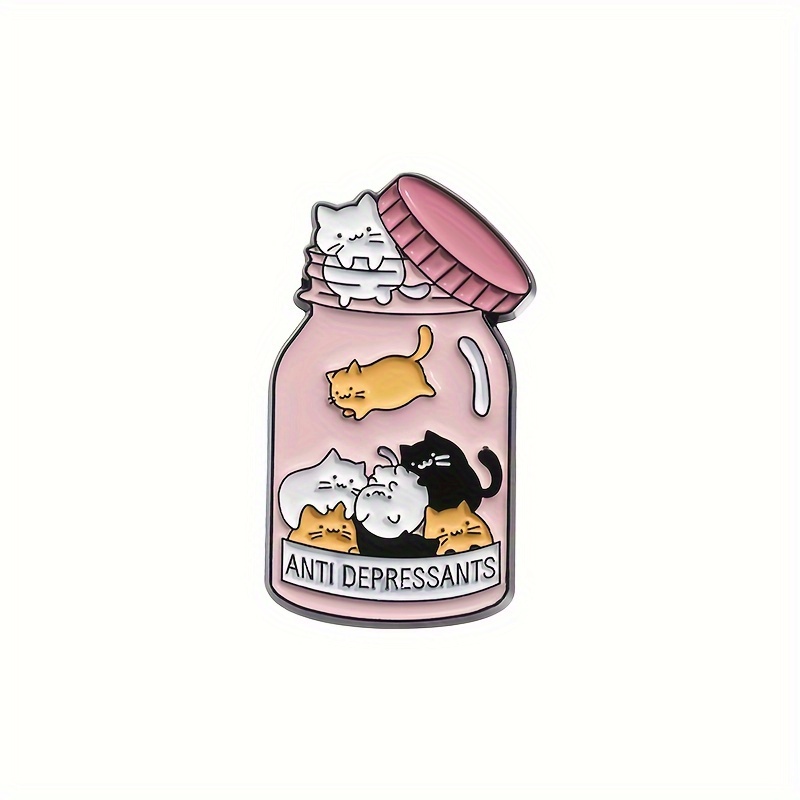 1-3pcs Of Creative Pins Featuring Cartoon Cats And Letters, Suitable For Clothing Additions