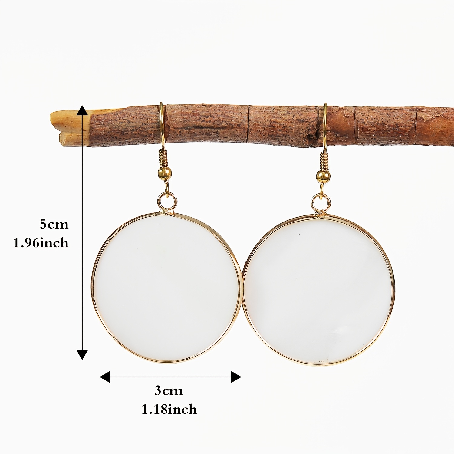 Women's Round White Stone Earrings for Parties and Everyday Wear