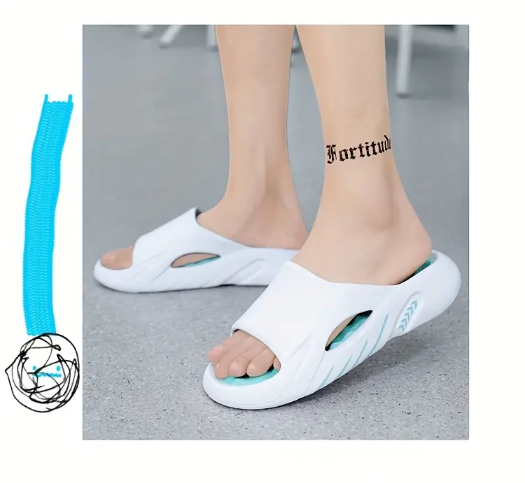 unisex 1 pair eva slides for women 2024 fashionable massage insole slippers non slip odor resistant indoor outdoor beach strap sandals solid color Product details 12