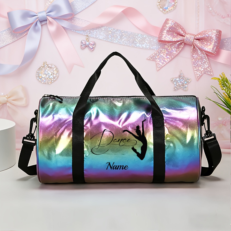 TEMU Bolso de Baile Temático de Ballet para Mujeres - Multicolor (Láser/Rosa ) con Almacenamiento para Zapatos de Ballet y Tutú, Correa Desmontable,