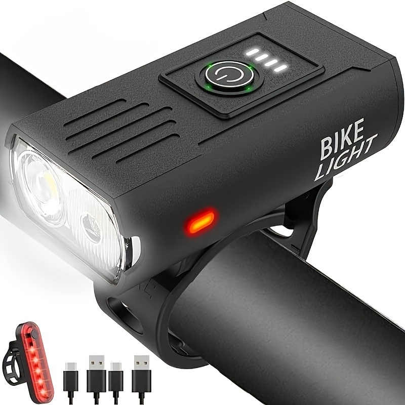 

1pc Bike Light, 6+4 Mode Usb Rechargeable Bike Headlight For Road, Mountain And Night Riding