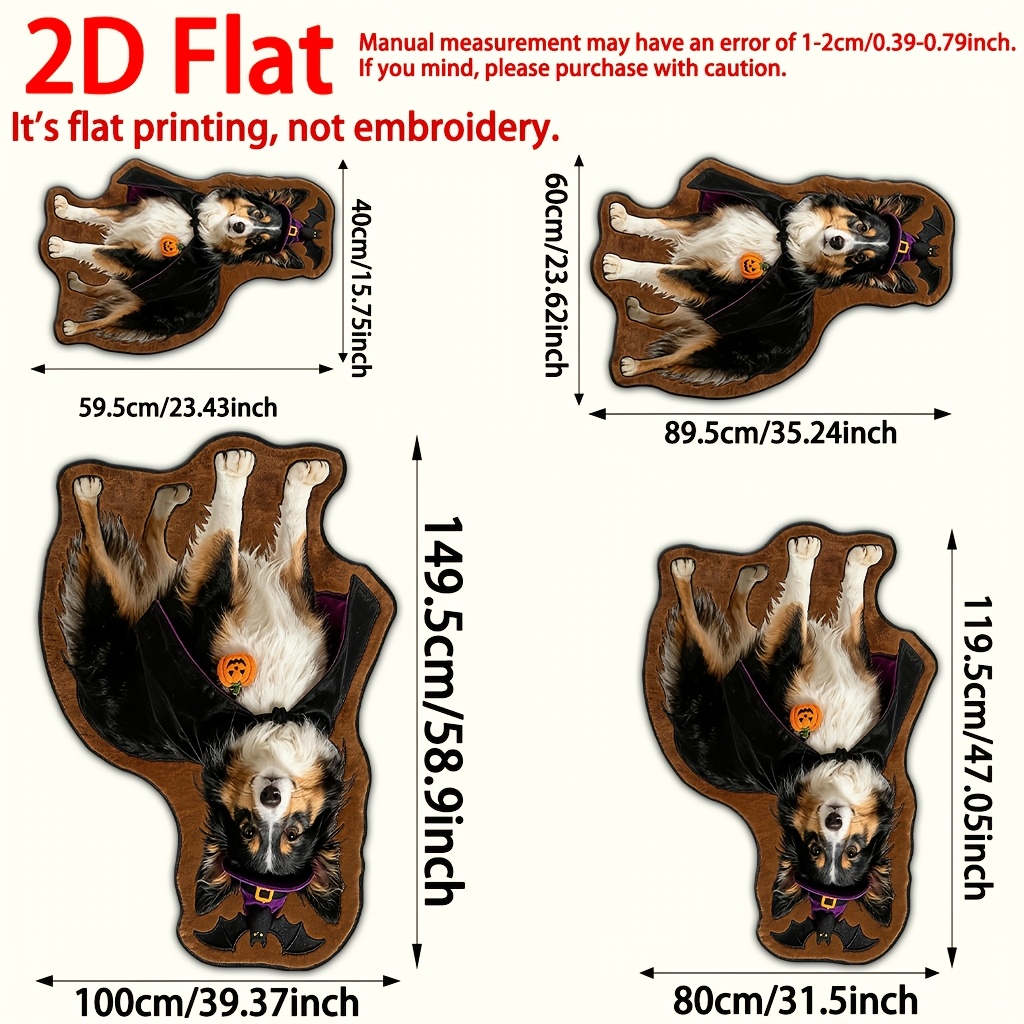 TEMU 1pc Gooinde Custom Pet Photo Rug Suitable For Halloween/christmas/pet-themed With Your Own Picture, Irregular Shape, Machine Washable Suitable