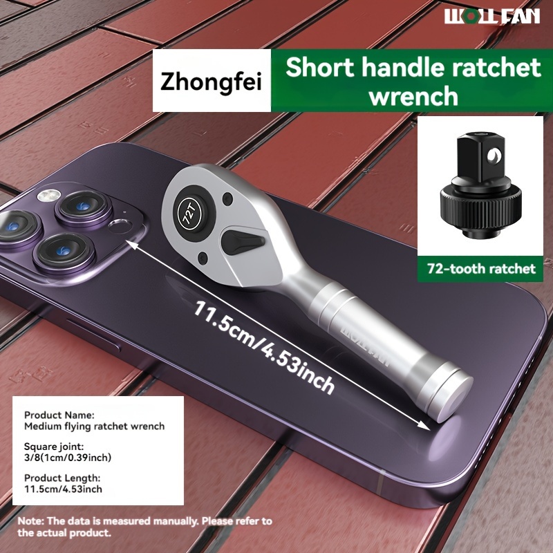 E-shop 1/2, 1/4, 3/8 Mini-Ratschenschlüssel mit kurzem Griff, kleines Steckschlüssel-Set, Innensechskant, Schnellverschluss, Mini-Ratsche