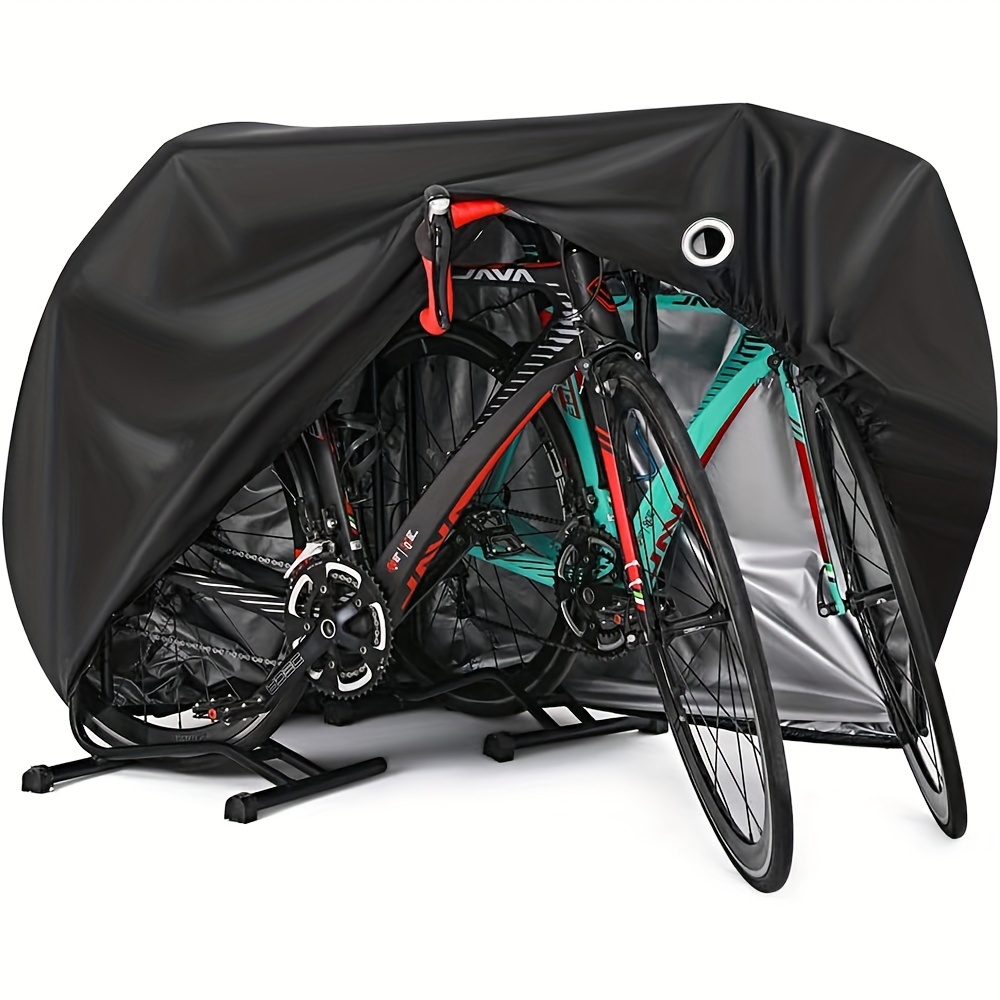 Bike Cover For 2 Bikes Outdoor Waterproof Bicycle Covers Rain Sun UV Dust Wind Proof With Lock Hole For Electric Bike Heavy Duty Bikes