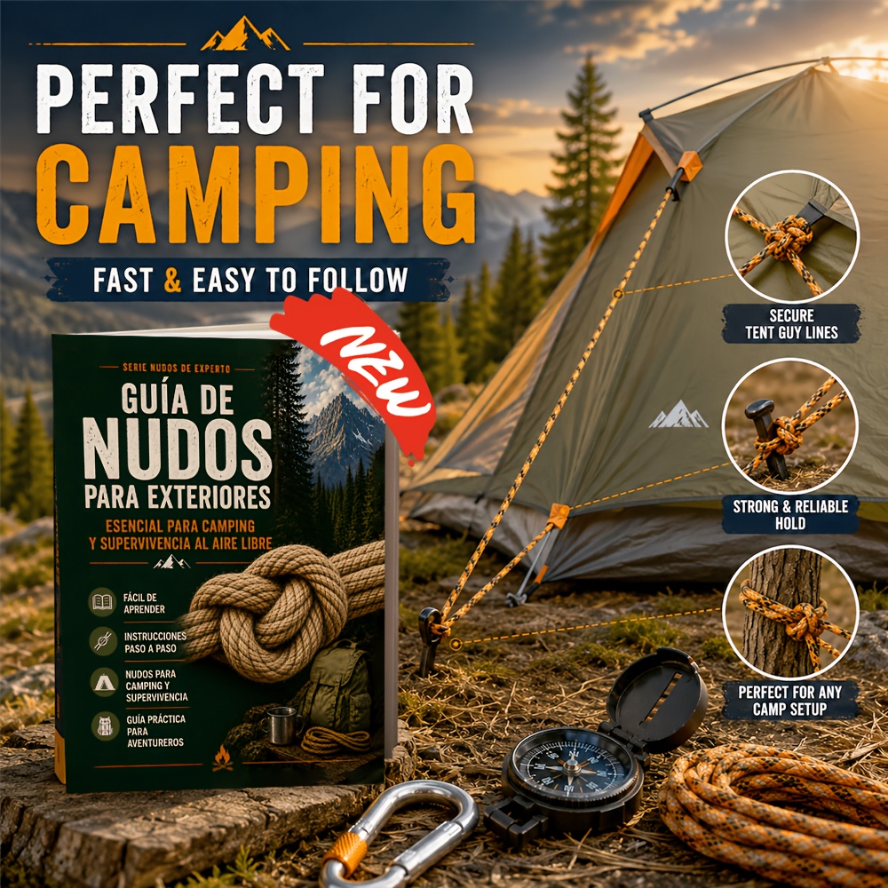 TEMU Libro de Nudos - Guía Visual Española de Nudos, Ideal para Principiantes, con Múltiples Nudos Fáciles de Aprender, Adecuado para Camping, Uso