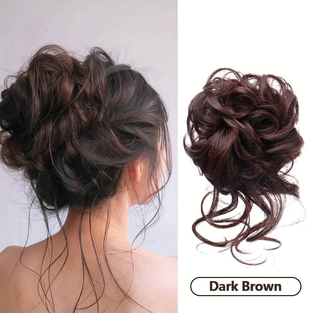 Simulated Hair Hair Circle Flower Buds Meatballs Fluffy Long Hair Hair Extensions Wig Covers Ponytails Fake Hair Rings
