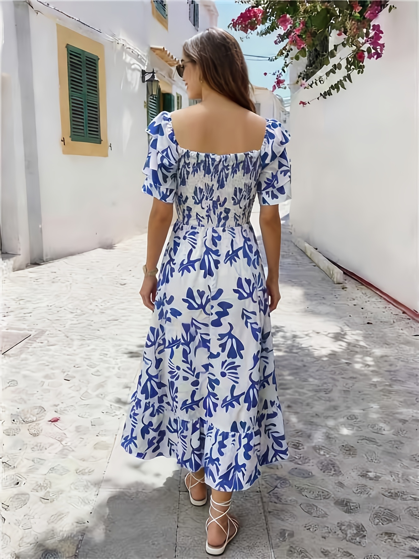 Summer Short Sleeve Ankle Length Dress FcBaudy Short Sleeve Off-The-Shoulder Ankle Dress,Summer Dresses