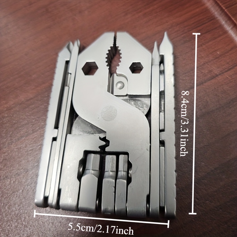 1pc heavy duty 22 in 1 stainless steel multi tool with key ring portable folding pliers screwdriver wrench hammer knife scissors opening tool Product details 3