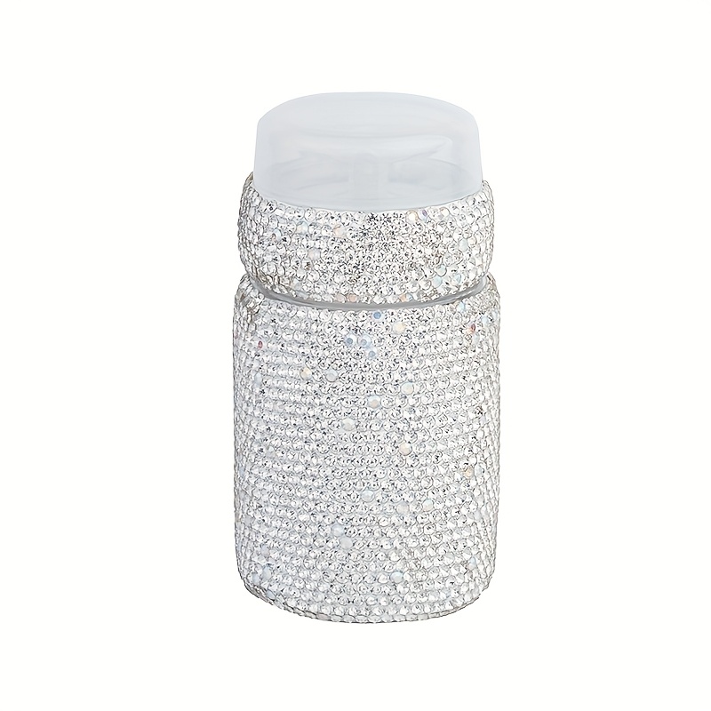 TEMU Embellished Press Pump Dispenser Bottle, Plastic, Unscented,, For Makeup Remover & Toner, Aesthetic Container