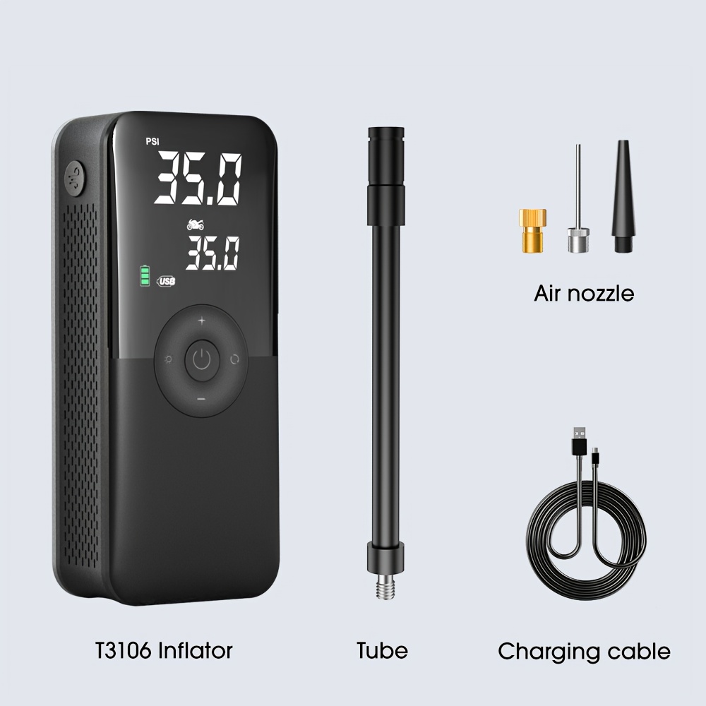 Image of Carsun Cordless Tire Pump Usb- Portable Air Compressor - Fast Inflation For, Motorcycles, - Compact Electric Tyre Inflator Suitable For Car, Motorcycle, Tire Pump