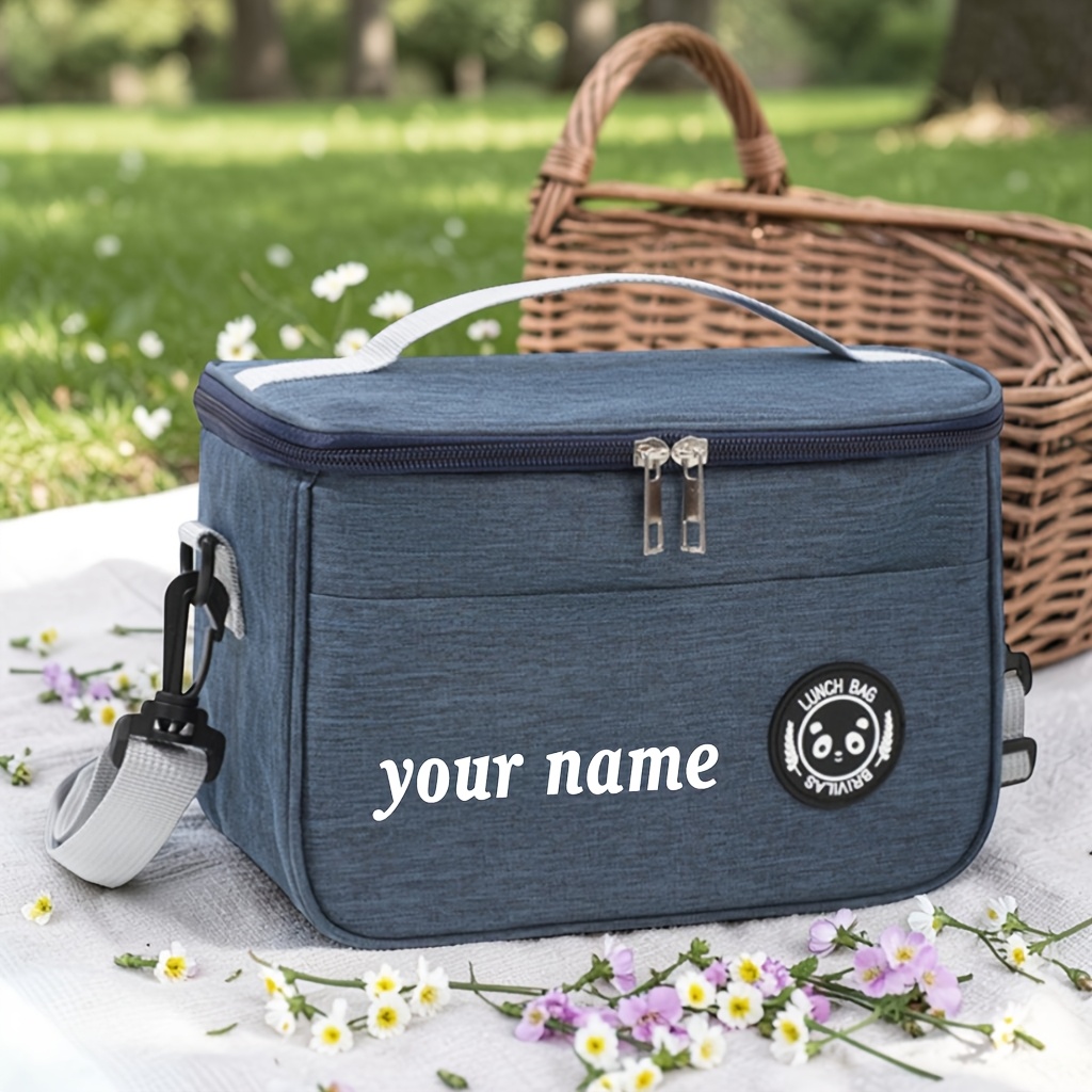 TEMU Sac à déjeuner personnalisé grande , boîte à lunch portable, sac à main à fermeture éclair, sac à déjeuner grande avec bandoulière, idéal pour