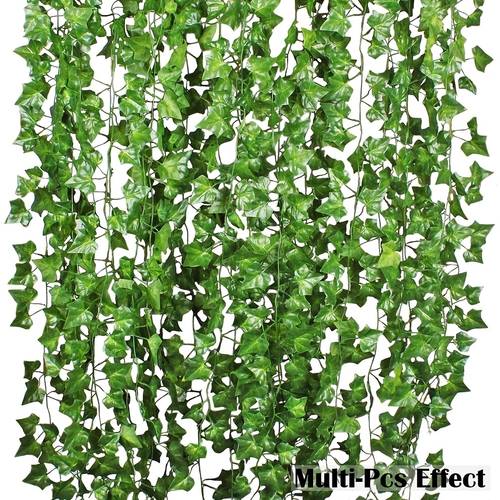 Fake Ivy Leaves Artificial Garland Greenery Hanging Plant Vine for Wedding Party Wall Party Room Aesthetic Decor Halloween Christmas Thanksgiving Decoration Decor