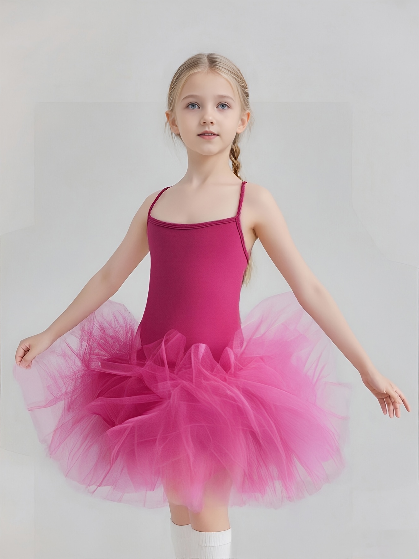 girls ballet tutu dress shoulder design layered fluffy tulle - Temu Kuwait