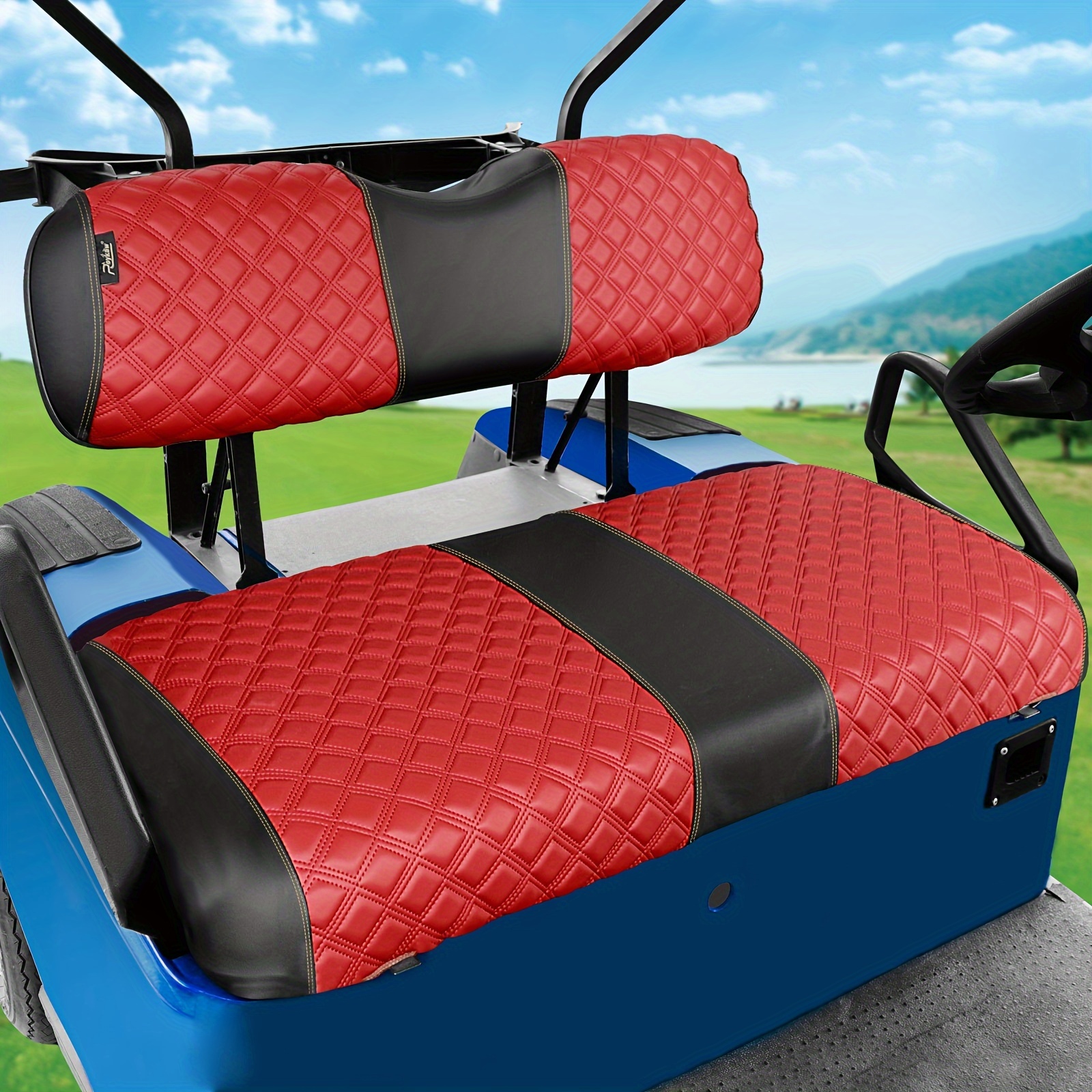 

Roykaw Golf Cart Seat Covers Kit Compatible With Txt Oem Ordinary Front Seat Cushion, Marine Grade Vinyl Material/ And Comfortable, Breathable & Easy To Clean,