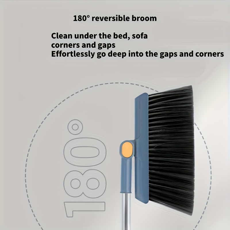 1set household broom and dustpan set durable sweeping broom and dustpan with long handle creative dustpan with comb tooth pet hair removal floor cleaning tool for home   dorm everyday cleaning great gift for housewarming Product details 2