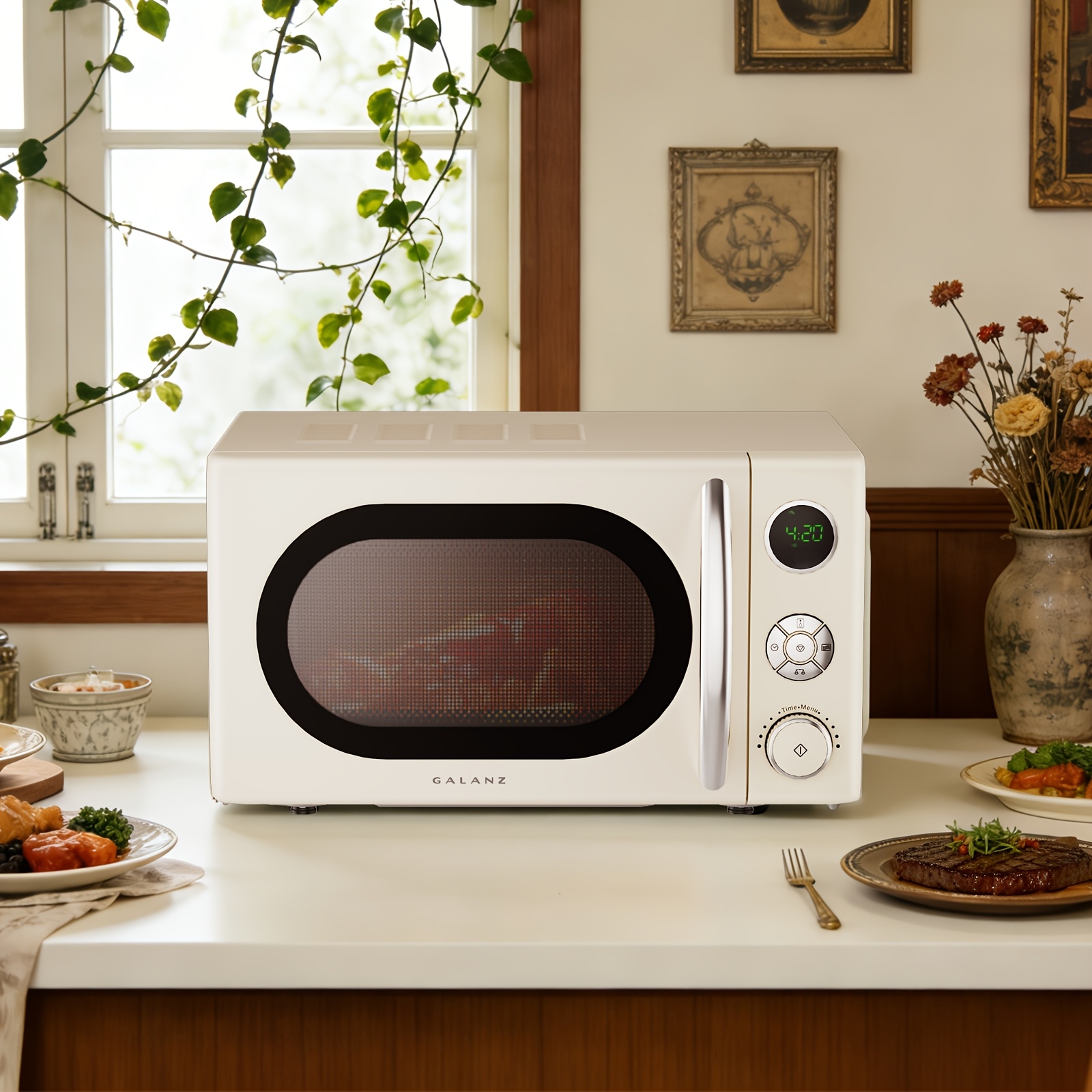 Image of Galanz Household Multifunctional Retro Microwave Oven 20l 700w Six- Quick Heating Fermentation Oven Oven Safe Anti-scalding Dormitory Apartment Rental Family Special