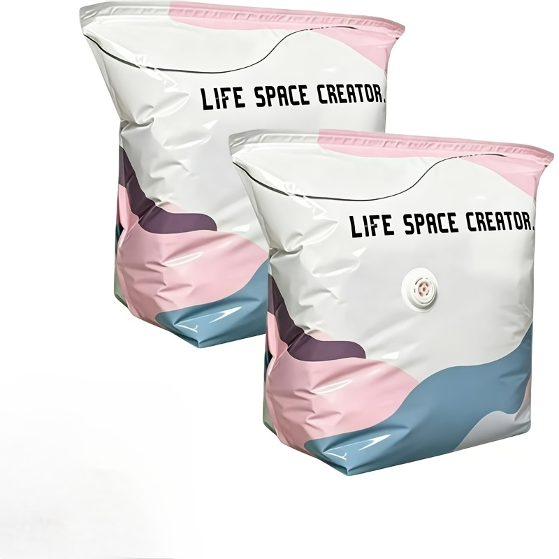 TEMU 2pcs Vacuum Storage Bags, Pressure-sealed Large Cube Vacuum Bags, Thickened Reusable Compression Bags That , Suitable For Clothes, Blankets,