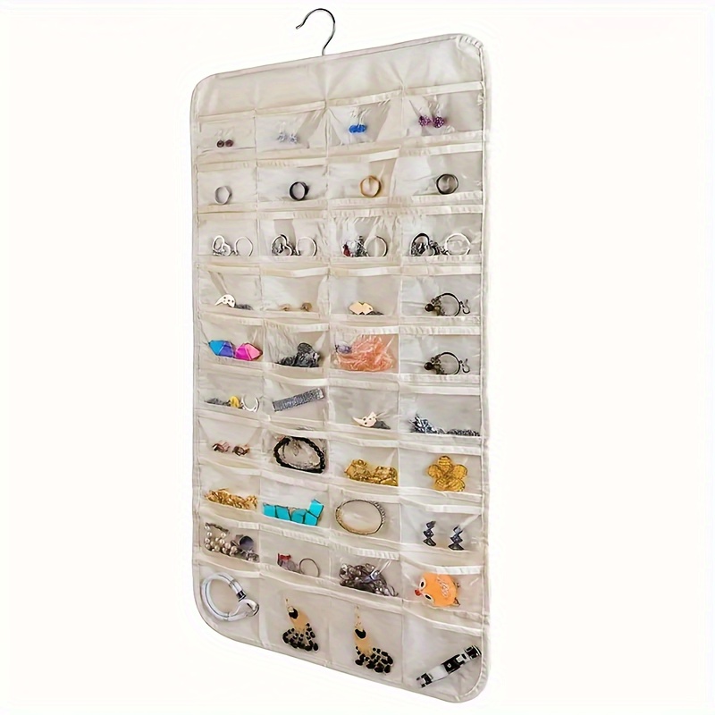 

Zlxtxpor Double- Hanging Jewelry Organizer 80 , Portable Roll-up For , Necklaces, Bracelets, , And Accessories - -mounted, , Non-woven , - Display Case, Pvc , No Installation Required, , -free