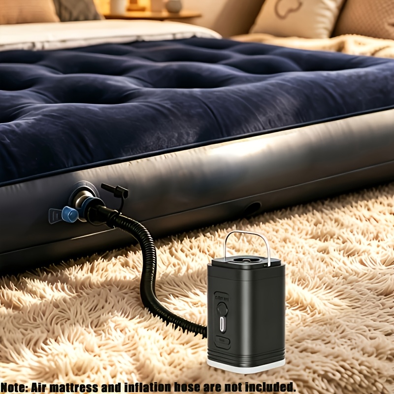 TEMU 2026 Upgrade Portable Electric Air Pump With Emergency Power Backup & Lighting, Wireless Dual-use Mini Air Compressor Suitable For Pool Floats,