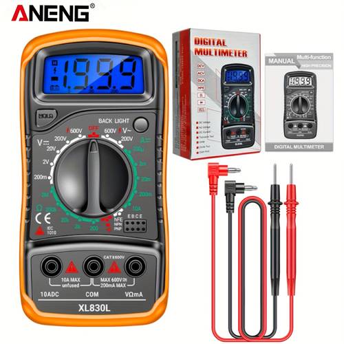 xl830 multímetro digital 10a corrente 1999 contagens medidor de diode triodo testador resistência eletrônica transístores hfe instrumento profissional para automotivo sem bateria, ferramenta construção durável tester hobbyistas estudantes