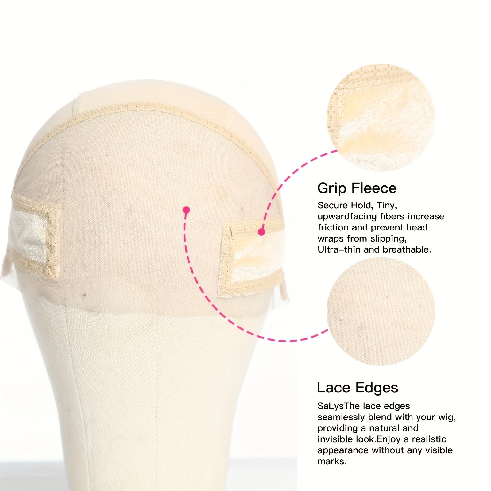 11x5 lace max wig grip cap for women non slip adjustable wig caps holds glueless wigs   in place reusable hd lace cap with headband for lace front wigs   fits all Product details 5