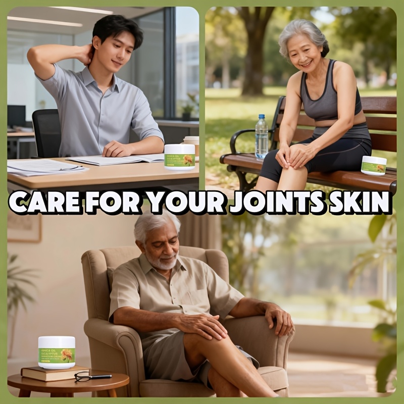 2pcs Arnica Oil Magnesium Cream for Joint Skin Care, Moisturizing Hand & Foot Cream with Eucalyptus, Jojoba, Hyaluronic Acid, Vitamin E, Chamomile, and Lavender, Non-Greasy, Fast-Absorbing, Long-Lasting Hydration for Athletes & Seniors