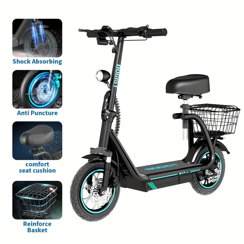 patins elétricos   e scooter para adultos 48  ah com luz led, pneus de 12 polegadas, m5pro Detalhes do produto 5