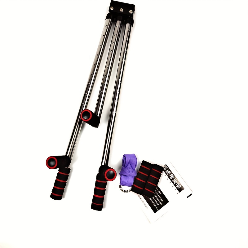 TEMU 1pc Of 3-bar Leg Stretcher With Adjustable Shoulder Straps And Cushioned Rollers - Carbon Equipment Suitable For Yoga, Ballet, Dance, And