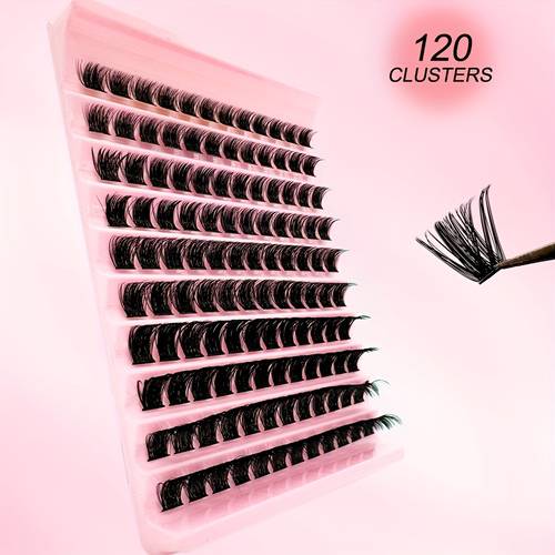 120 cluster lashes 8 16mm mix mink eyelashes extension individual eyelashes cluster makeup tools d fluffy black natural look individual eyelashes for beginner soft and comfortable lashes extension at home lashes