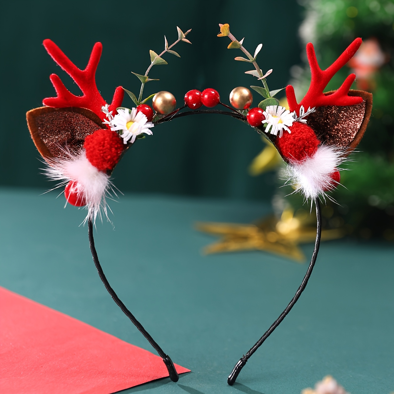 

1pc Christmas Reindeer Antlers Hairband Cute Headwear For Christmas Celebration Party Carnival Cosplay