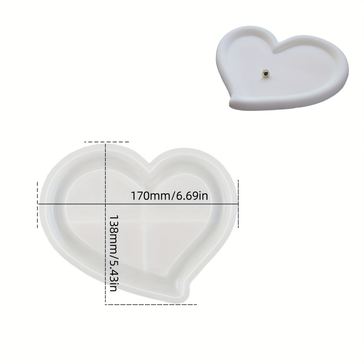 Heart Tray Silicone Molds Concrete Love Heart Shape Plate Epoxy Molds Resin Casting For Diy Clay Candle Holder Jewelry Container Storage Valentines Plaster Home Decor Molds