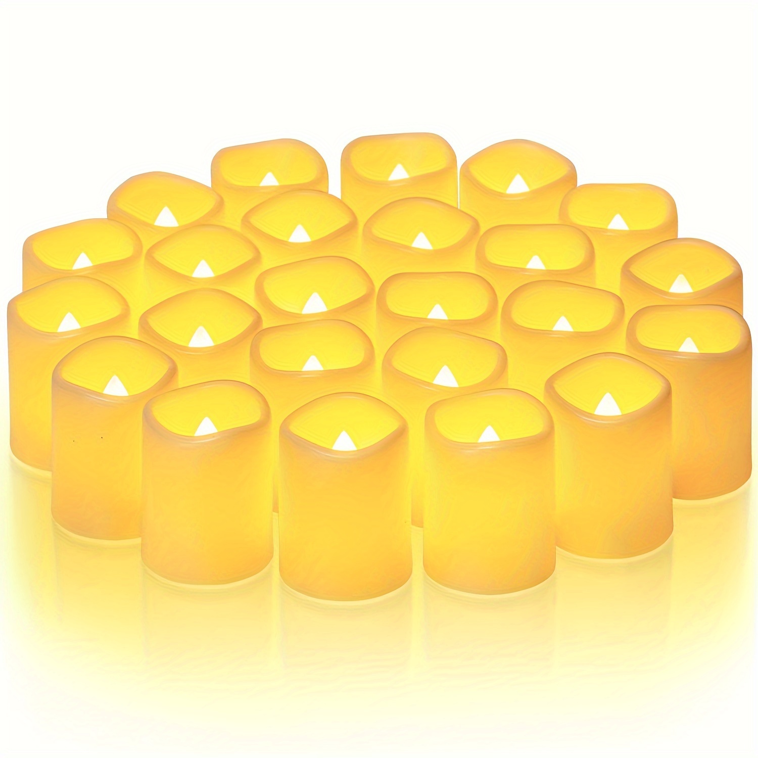 

24pcs Flickering Flameless Votive Candles, Battery Operated Led Votive Tealight Candles, Realistic Electricn Fake Candle For Easter, Wedding, Table (battery Included)