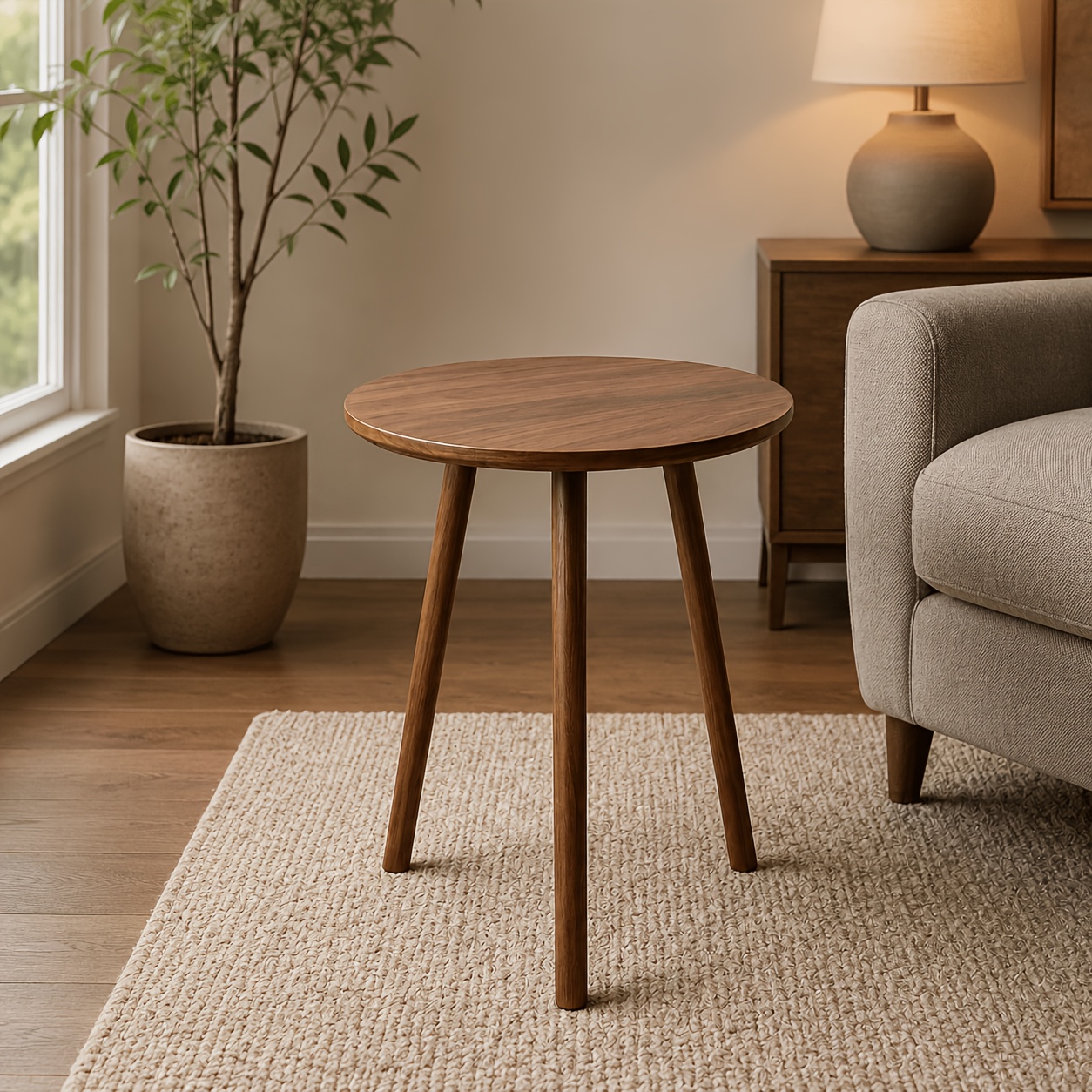 TEMU Table d'appoint ronde style noir avec pieds, table d'appoint pour canapé. Plateau rond avec bords fins, ajustement flexible pour les de salon.
