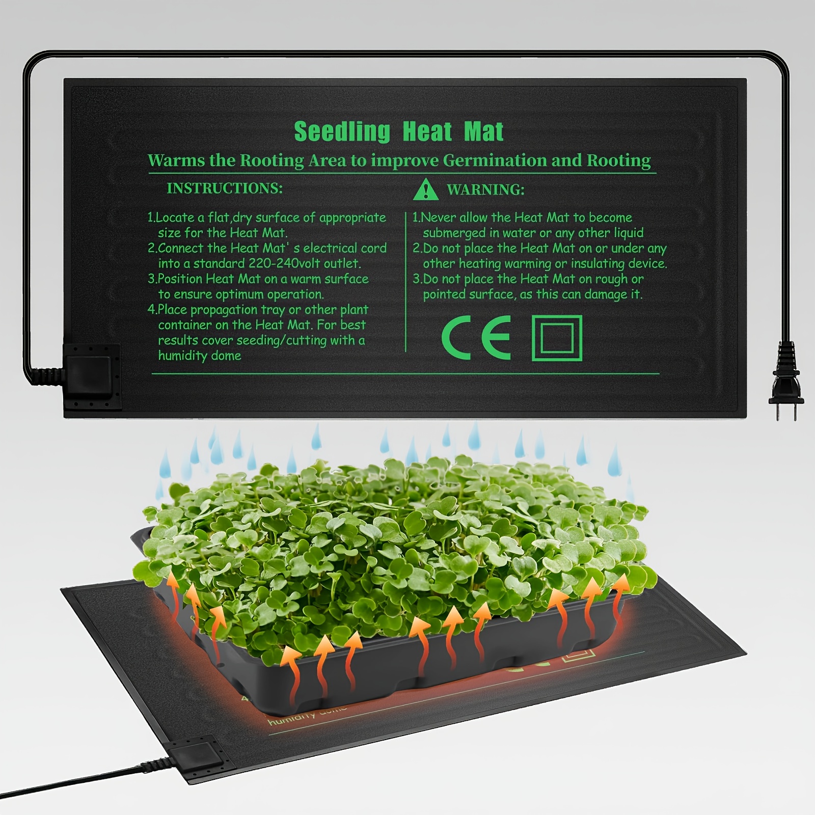 Seedling Heating Pad 10&*; X 20.75&*;, MET Certified Warm Hydroponic  Heating Pad, Suitable for Germination, Indoor Gardening, Greenhouse,  Uniform Heating Distribution, Safety Function, Plant Heating ...
