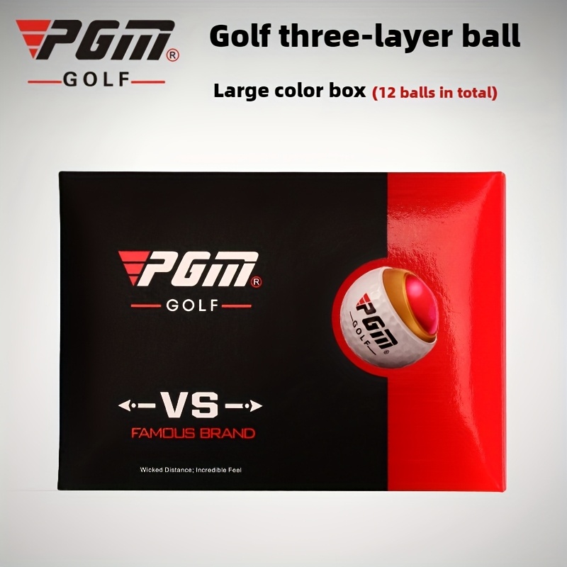 TEMU Pgm Golf Course - Gift Three-layer Ball - Box Of 3 Balls Per Box