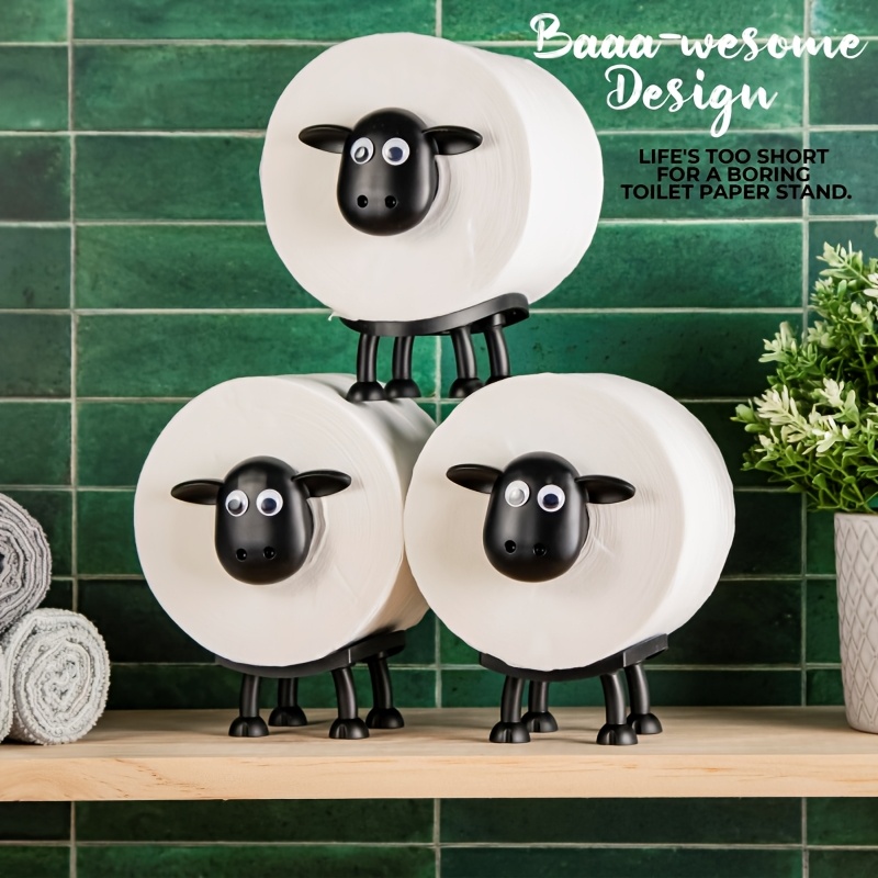 

3pcs Fun Farmhouse Bathroom Decor - 3d Printed Toilet Paper Holder Set - No Installation Required, Plastic, Cute & Quirky Roll Storage, Toilet Paper Storage Containers