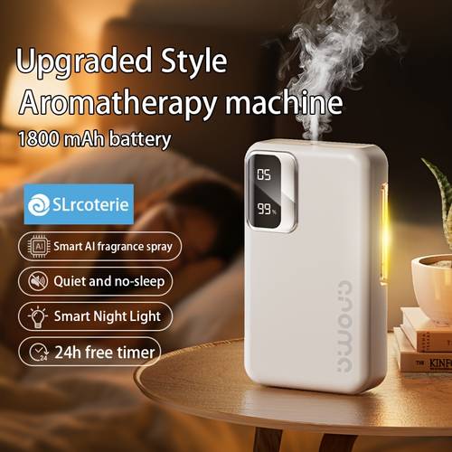 slrcoterie home automatic diffuser adjustable 7 essential oil perfume diffuser suitable for essential oils perfumes 1800mah rechargeable battery usb rechargeable indoor air freshener long lasting home fragrance diffuser