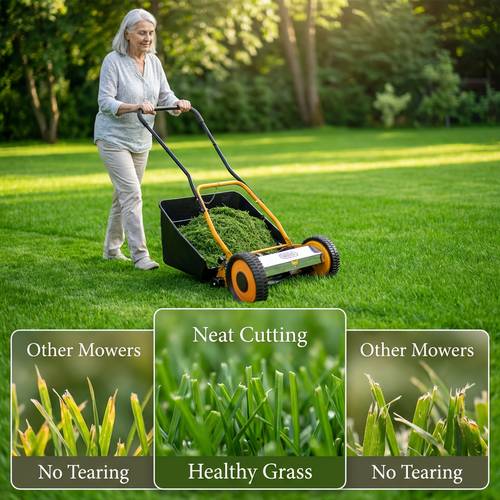 push type lawn mower 14 inch 5 no electricity or oil required portable and convenient suitable for yard lawn care and garden maintenance